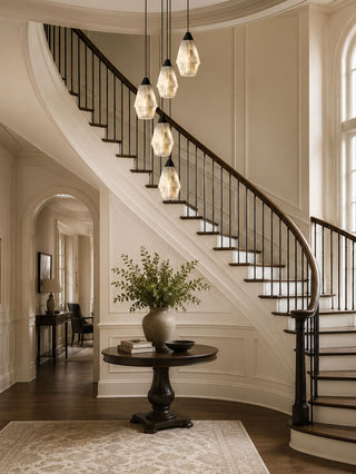 Faceted Alabaster Cluster Chandelier-Neutral Decor