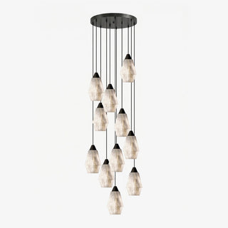 Faceted Alabaster Cluster Chandelier-Neutral Decor