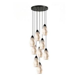 Faceted Alabaster Cluster Chandelier-Neutral Decor