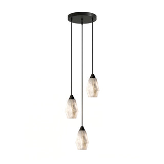 Faceted Alabaster Cluster Chandelier-Neutral Decor