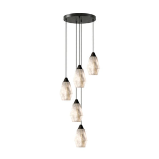 Faceted Alabaster Cluster Chandelier-Neutral Decor
