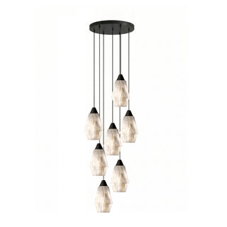 Faceted Alabaster Cluster Chandelier-Neutral Decor