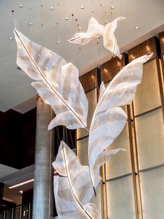 Zeshaen Lustre en Verre Feuilles Tombantes Créatives