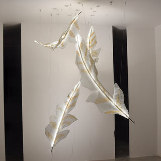 Zeshaen Lustre en Verre Feuilles Tombantes Créatives