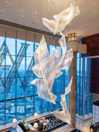 Zeshaen Lustre en Verre Feuilles Tombantes Créatives