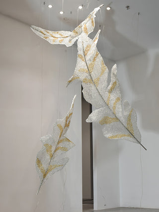 Zeshaen Lustre en Verre Feuilles Tombantes Créatives