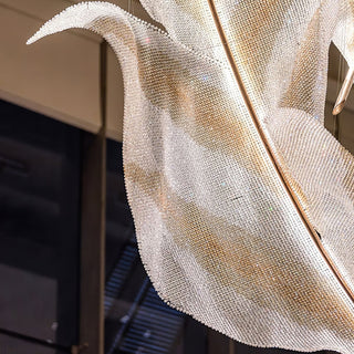 Zeshaen Lustre en Verre Feuilles Tombantes Créatives