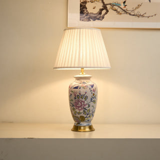 Famille Rose Ceramic Table Lamp-Neutral Decor
