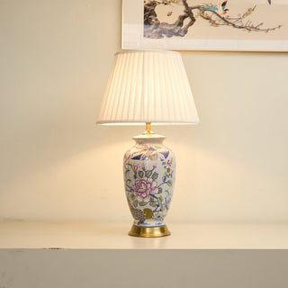 Famille Rose Ceramic Table Lamp-Neutral Decor