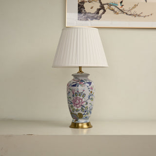 Famille Rose Ceramic Table Lamp-Neutral Decor