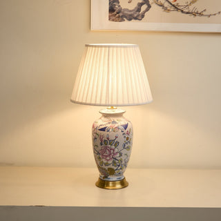 Famille Rose Ceramic Table Lamp-Neutral Decor