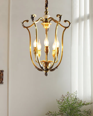 Lustra Lustre Cadre Lanternes Doré