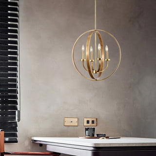 Lustra Lustre Cadre Lanternes Doré