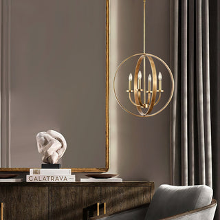 Lustra Lustre Cadre Lanternes Doré