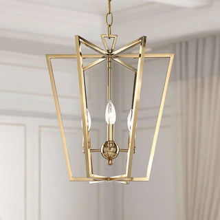 Lustra Lustre Cadre Lanternes Doré