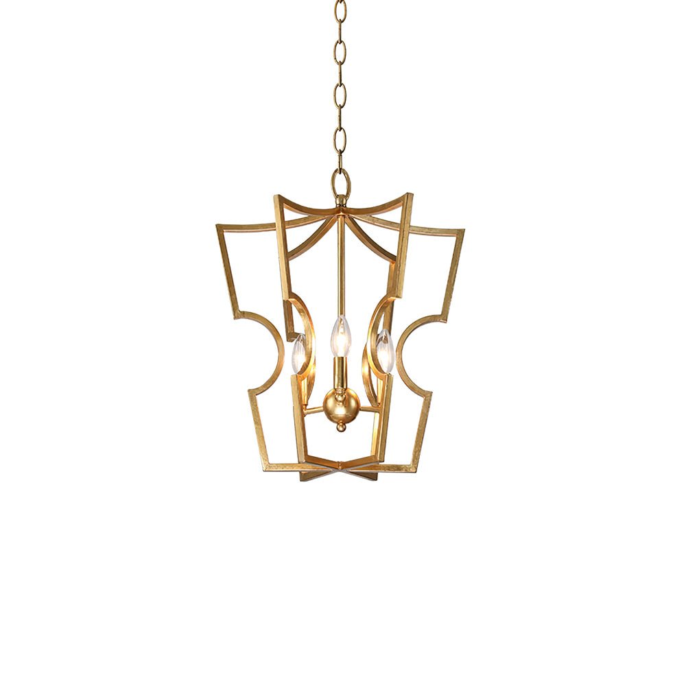 Mavien Lustre Cadre Lanternes Doré