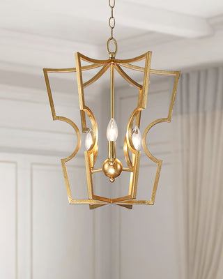 Lustra Lustre Cadre Lanternes Doré