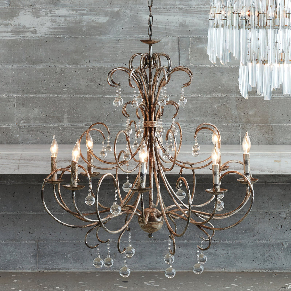 Ermira Lustre Cristal Verre Luxe Postmoderne Salon