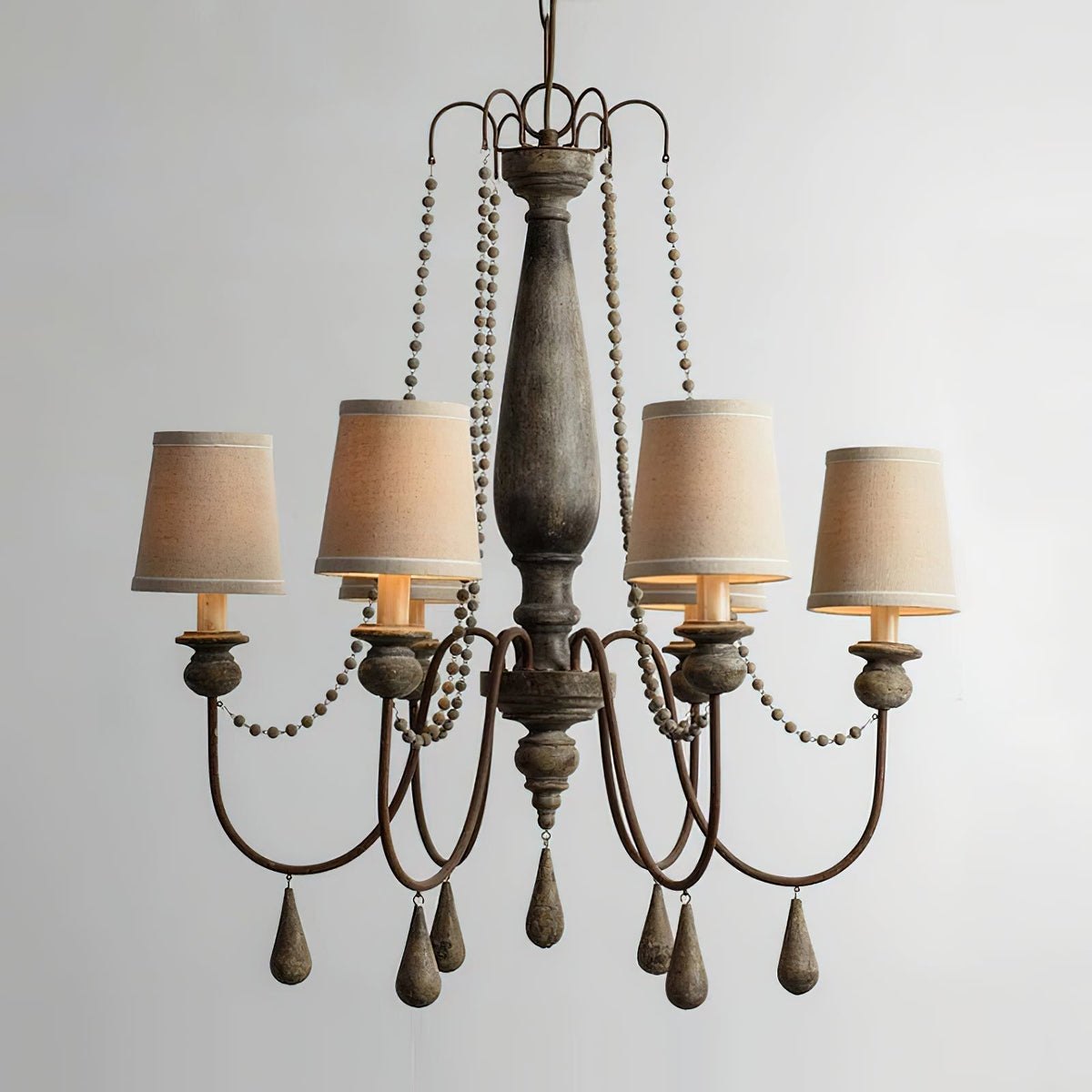 Arshaor Lustre Bois Métal Luxe Postmoderne Salon