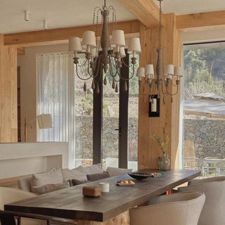 Arshaor Lustre Bois Métal Luxe Postmoderne Salon
