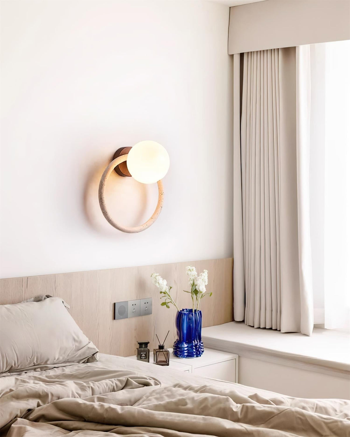 Geylo Travertine Wing Wall Light-Neutral Decor