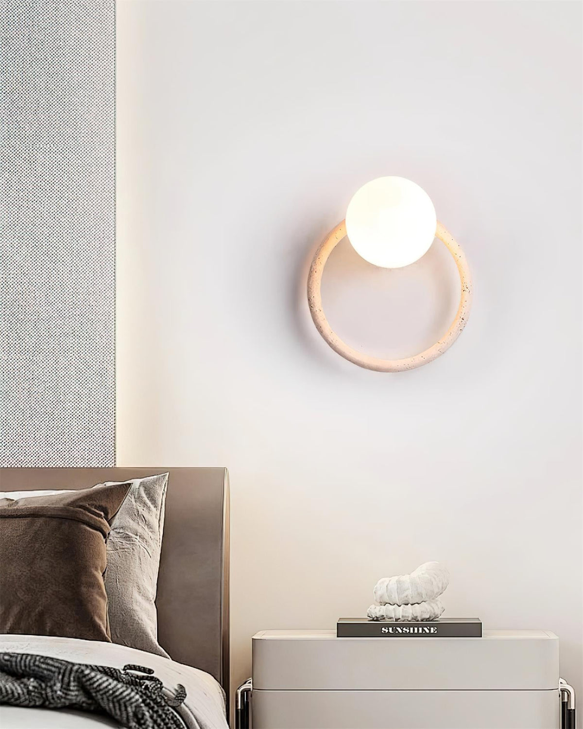 Geylo Travertine Wing Wall Light-Neutral Decor