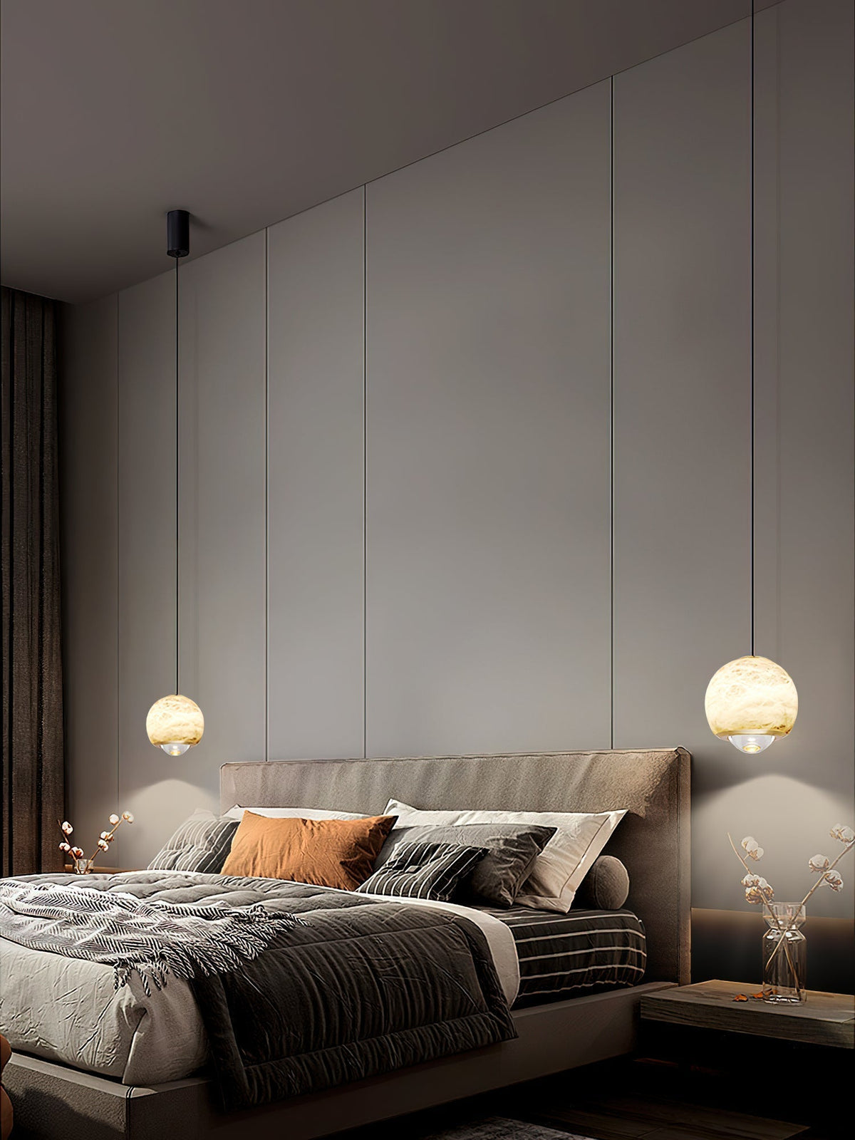 Zephaan Suspension Laiton Albâtre Moderne Minimaliste