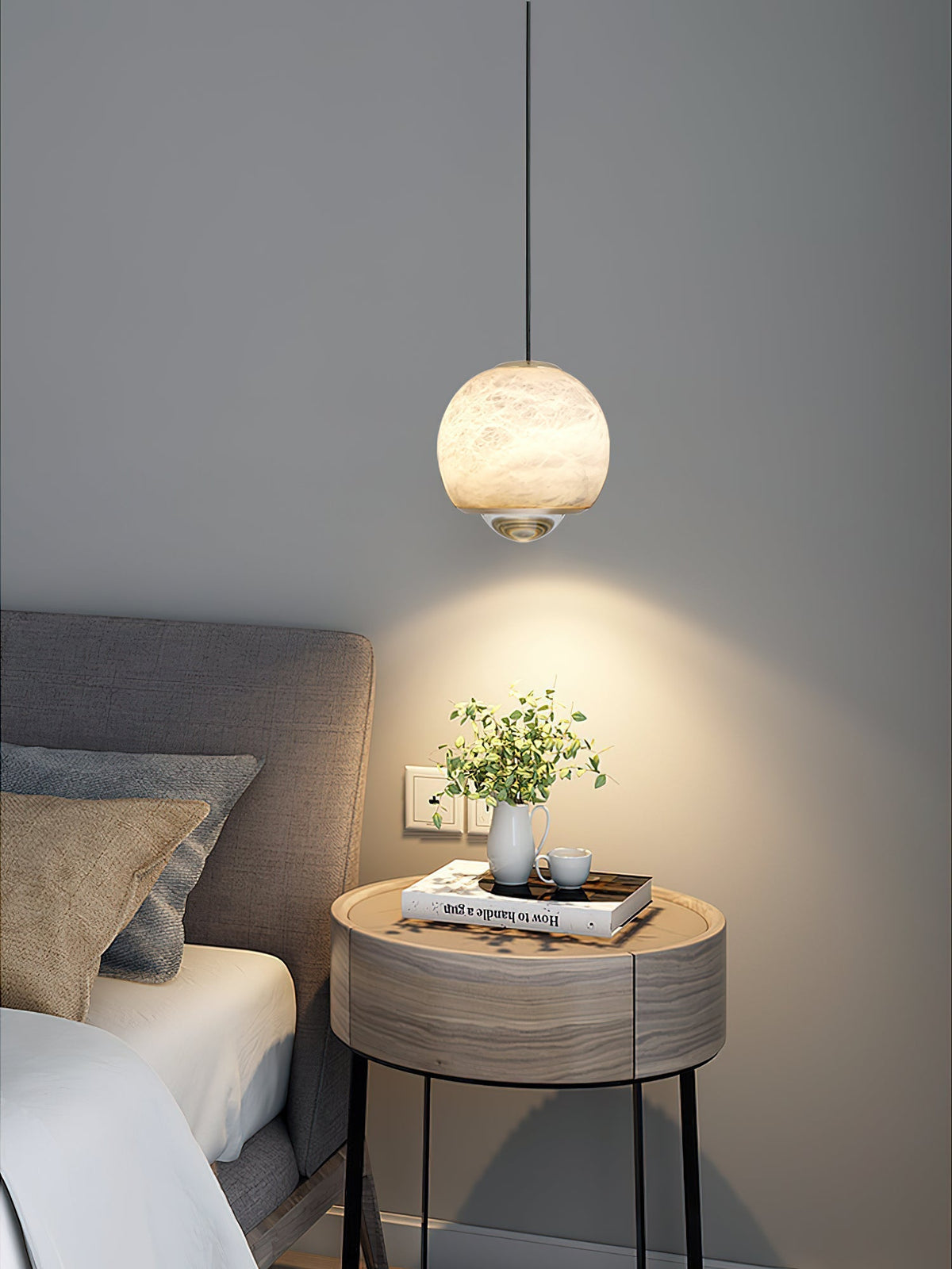 Zephaan Suspension Laiton Albâtre Moderne Minimaliste