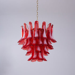 Aurora Lustre Rouge Pétale Verre Superposé Artistique