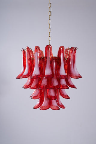 Aurora Lustre Rouge Pétale Verre Superposé Artistique