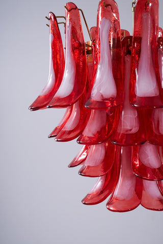 Aurora Lustre Rouge Pétale Verre Superposé Artistique