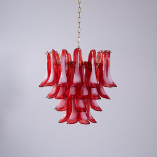 Aurora Lustre Rouge Pétale Verre Superposé Artistique
