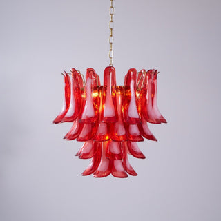 Aurora Lustre Rouge Pétale Verre Superposé Artistique