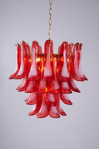 Aurora Lustre Rouge Pétale Verre Superposé Artistique