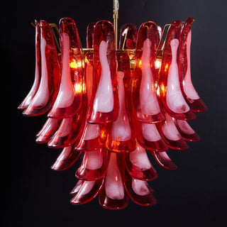 Aurora Lustre Rouge Pétale Verre Superposé Artistique