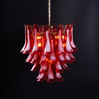 Aurora Lustre Rouge Pétale Verre Superposé Artistique