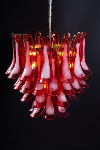 Aurora Lustre Rouge Pétale Verre Superposé Artistique
