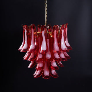 Aurora Lustre Rouge Pétale Verre Superposé Artistique
