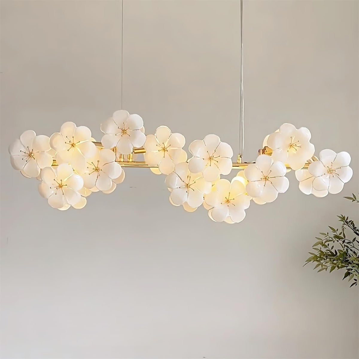 Aurora Flowers Chandelier-Neutral Decor