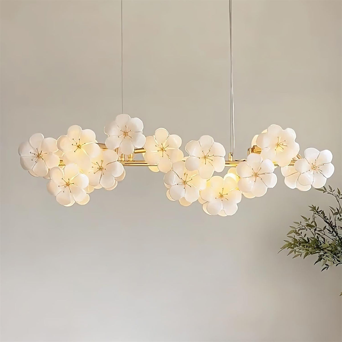 Aurora Flowers Chandelier-Neutral Decor