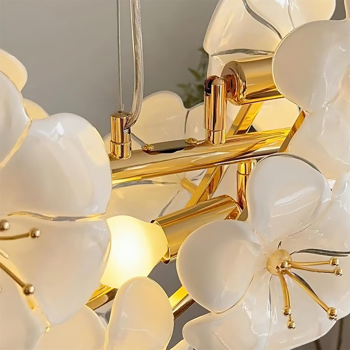 Aurora Flowers Chandelier-Neutral Decor