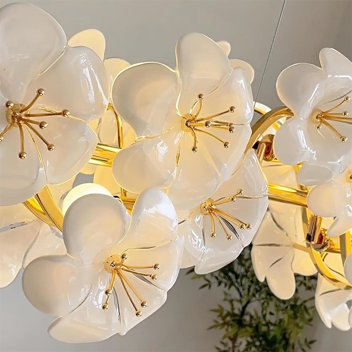 Aurora Flowers Chandelier-Neutral Decor