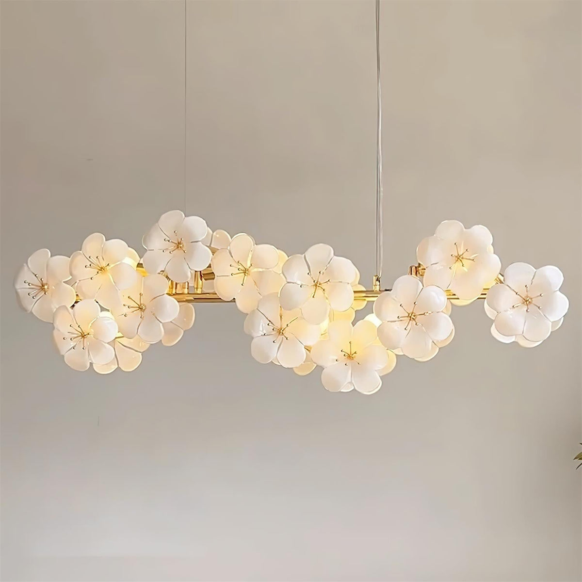 Aurora Flowers Chandelier-Neutral Decor