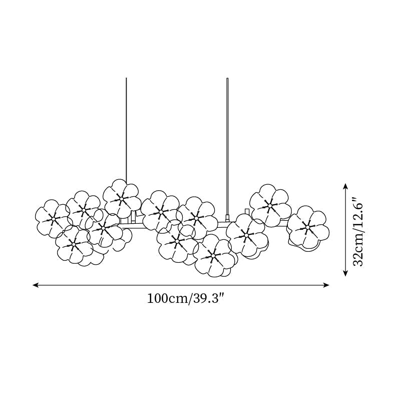 Aurora Flowers Chandelier-Neutral Decor