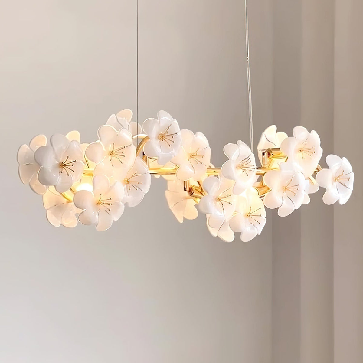 Aurora Flowers Chandelier-Neutral Decor