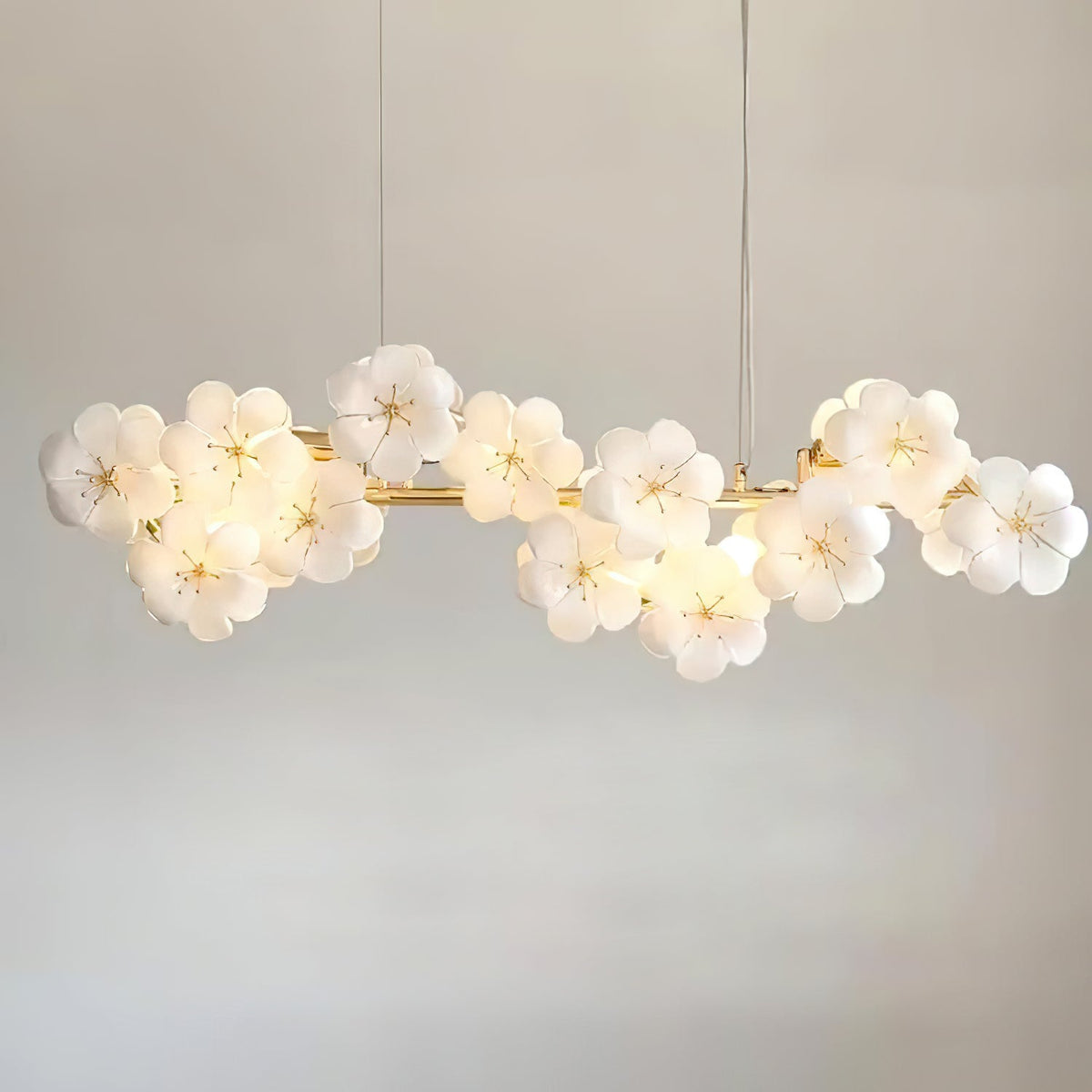 Aurora Flowers Chandelier-Neutral Decor