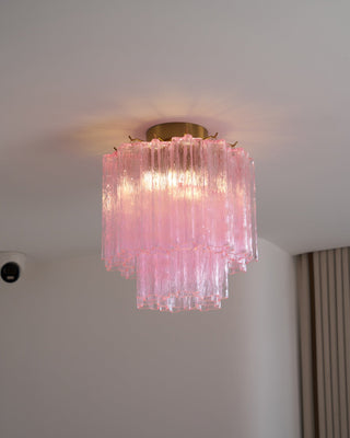 Aurora Plafonnier en Verre Rose Moderne