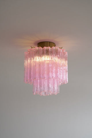 Aurora Plafonnier en Verre Rose Moderne
