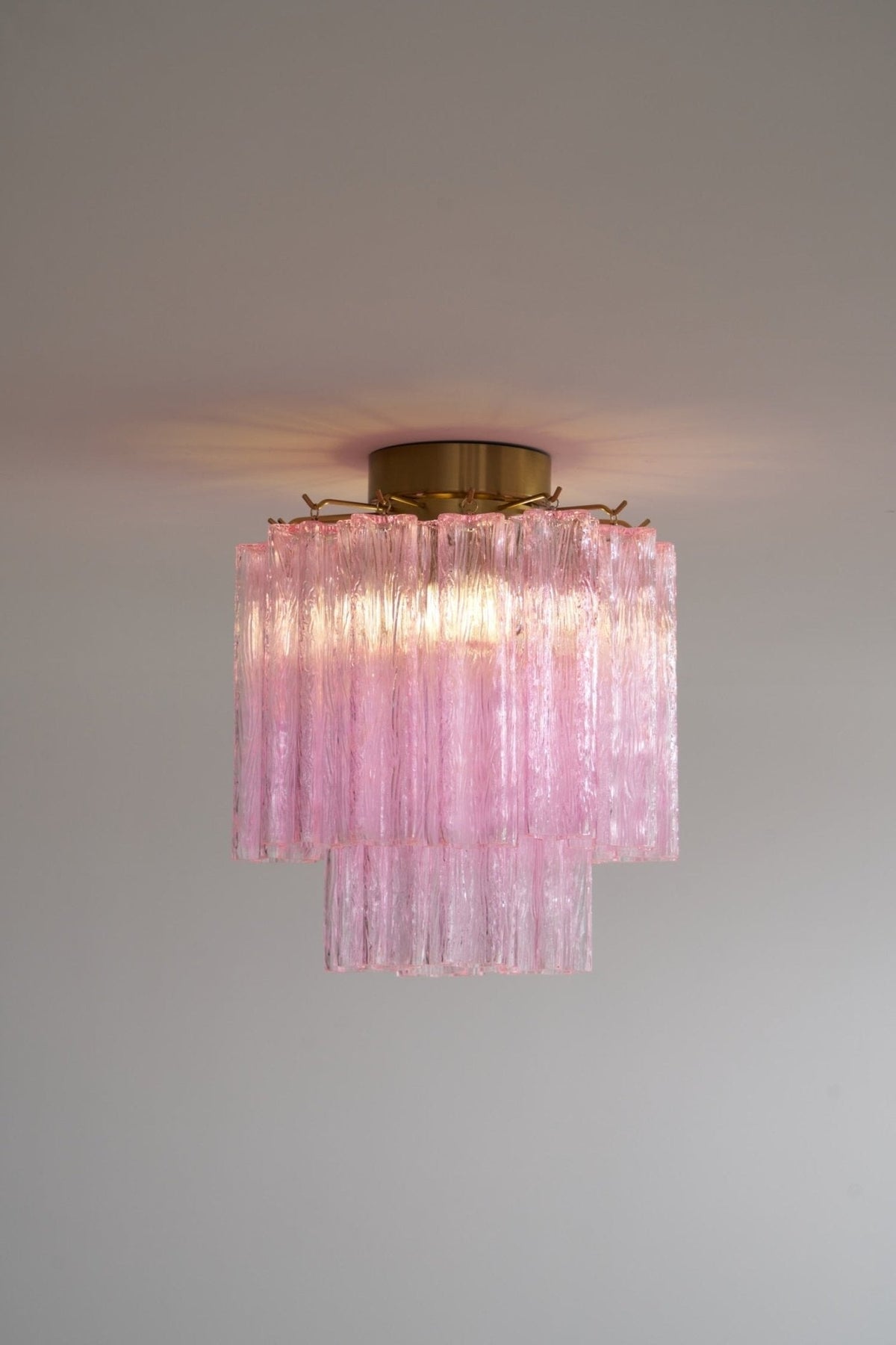 Orline Plafonnier en Verre Rose Moderne