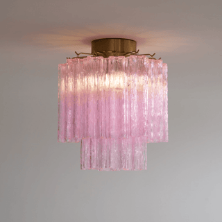 Aurora Plafonnier en Verre Rose Moderne